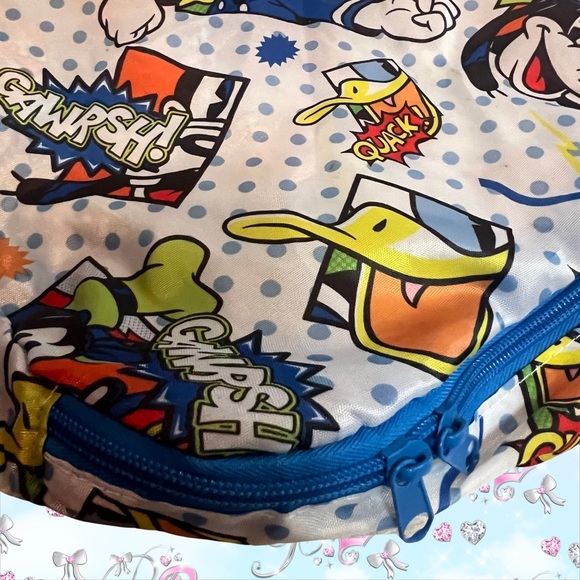 Disney parks Hong Kong bag Donald Duck blue white multicolor lightweight duffle - Picture 5 of 6